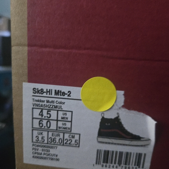 Vans SK8-HI Mte-2 Black Pink White Women Size 6 Trekker Multicolor 012026 - Picture 6 of 6